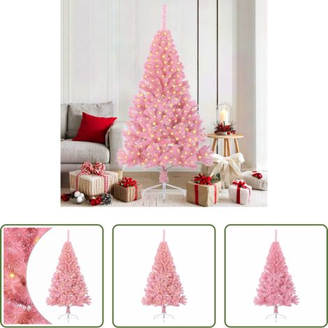LED-Beleuchtung - Künstlicher vorbeleuchteter Weihnachtsbaum Rosa 180 cm PVC (1/5)