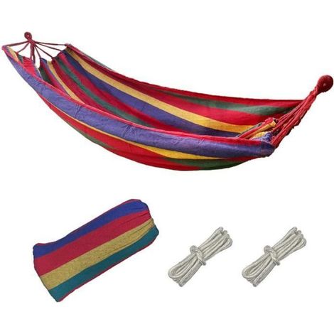 Hamac - 260 x 100 cm - Pour Extérieur Jardin Plage Voyage - Charge Max 200 kg - 1 Pièce (1/4)