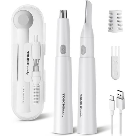 Ear and Nose Hair Trimmer 2026, All-in-One Trimmer for Women, Powerful 11000RPM Motor, USB Rechargeable, IPX7 Waterproof for Face, Ear/Nose and Eyebrow (1/5)