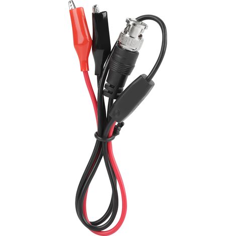 2 câbles de test pour oscilloscope, connecteur BNC mâle Q9 vers double pince crocodile, 0,5 m (1/5)
