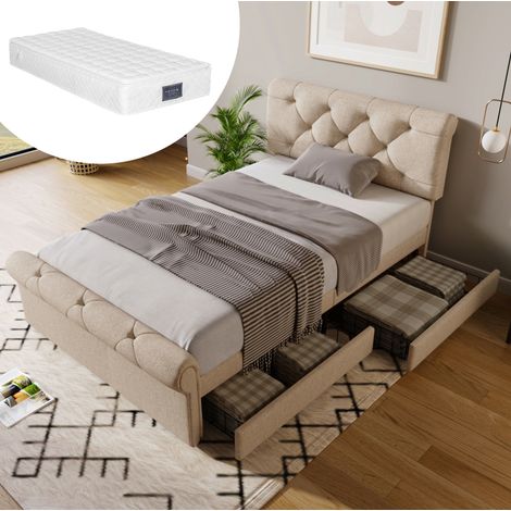 letto singolo contenitore con materasso 90x200 OKMYHOME (1/5)