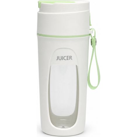 Blender portable rechargeable vert, 8 lames, gobelet à jus avec paille (1/5)
