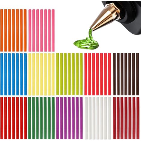 84 Pièces bâtons de Colle chaude, Baton Colle Pistolet Colorés 7mm x 100 mm (1/5)