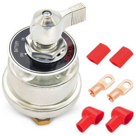 2x Coupe Batterie 12V-24V, 300A Interrupteur Isolateur de Batterie avec Bornes en Cuivre, Commutateur de Batterie pour Voitures Camions Camping-Cars Bateaux (1/4)