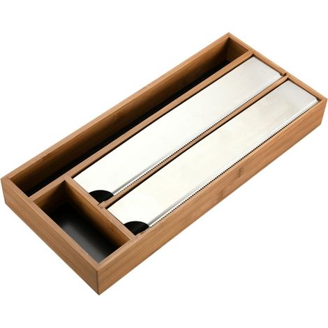 Dispensador de papel de aluminio de bambú oscuro (1/5)