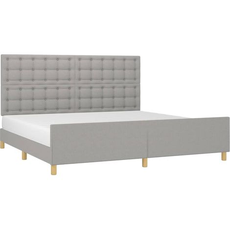 Cama sin colchón tela gris claro 200x200 cm vidaXL (1/4)