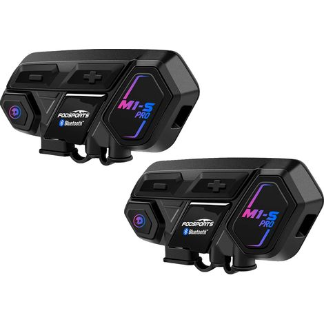 Casque intercom pour moto, portée de 2000 mètres, capacité de 8 pilotes, Bluetooth 5.0, batterie intégrée de 900mAh, compatibilité universelle avec les casques (1/5)