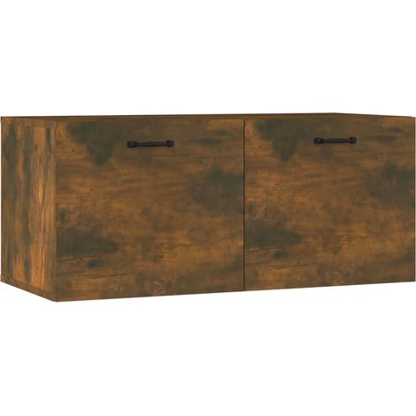 Wall Cabinet Smoked Oak 80x36.5x35 cm Engineered Wood vidaXL (1/5)