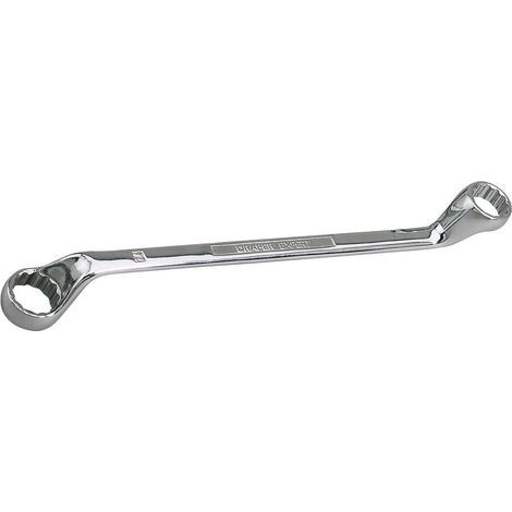 1 - Clé Polygonale - Clé Contre-Coudée - Acier Chrome Vanadium - Couple Élevé 22x24mm - Usage Professionnel et Bricolage - Argenté - 22x24 cm