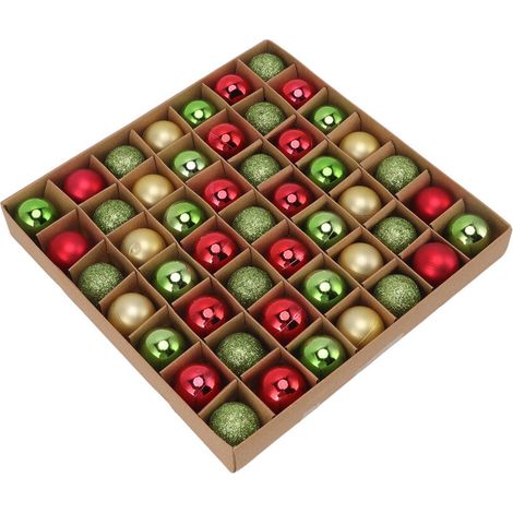 Jeffergarden 49 pièces Mini boule de nol ornements incassable brillant coloré boule de nol pour vacances décoration de fête de mariage rouge vert or (1/5)