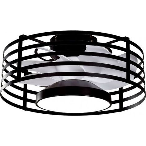Ventilatore Xaloc DC 22W Nero 7 Pale Bianche 6 Velocità 3000–6500K 57,8cm Telecomando (1/2)