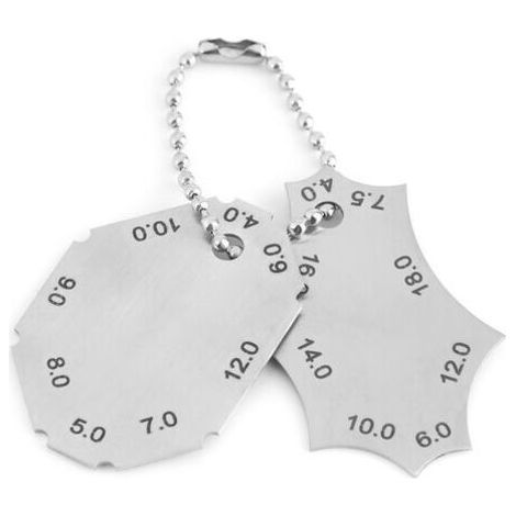 Stainless Steel Weld Gauge Welding Inspection Tools Two-Piece Thread Gauge Set Metric/mm (1/5)