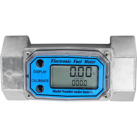 Digitaler Mini-Turbinendurchflussmesser für Dieselkraftstoff, 15–120 l/min, 1,5-Zoll-NPT-Gewinde, blau