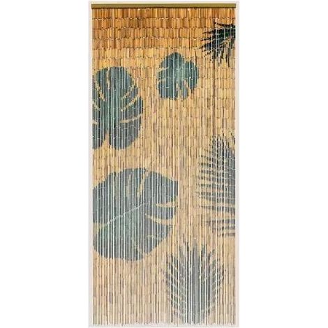 Morel Palme tendina porta in bambù marrone verde 90x200 cm