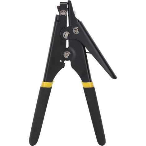 HS-519 Cable Tie Gun Nylon Tie Gun Adjustable Tension Fastening Tool for Fastening and Cutting Nylon Ties (2.3-9.5mm) Black MUMU