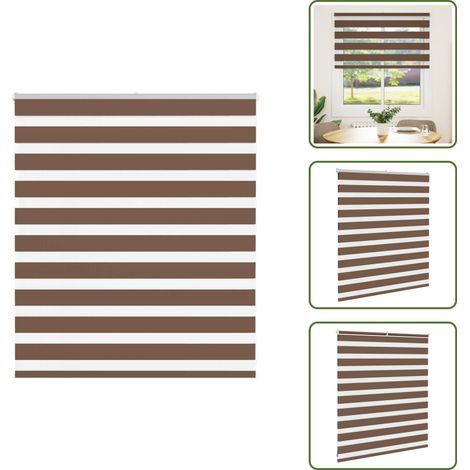 Zebrarollo Braun 120x100 cm Stoffbreite 115,9 cm Polyester - Zebra-Jalousie - Zebra-Jalousien - Zebra-Rollo - Doppelrollo (1/5)