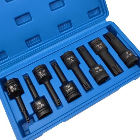 PUNTAS DE DADO DE IMPACTO TORX DE 1/2 PULGADA CLASIFICACIÓN T30 T40 T45 T50 T55 T60 T70 T80 (1/4)
