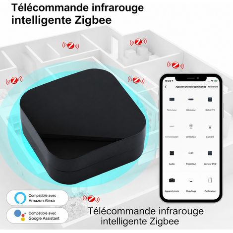 Télécommande intelligente infrarouge Zigbee avec piles pour passerelle filaire 9 × 9 × 4,5 cm 106 g – Livraison gratuite (1/5)