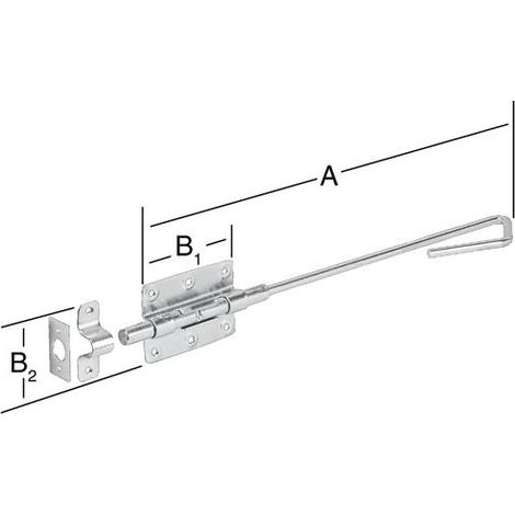 Vormann Bolzen-Stangenriegel STA blau verz.L.400mm B.100mm Bolzen-D. 16mm (1/3)