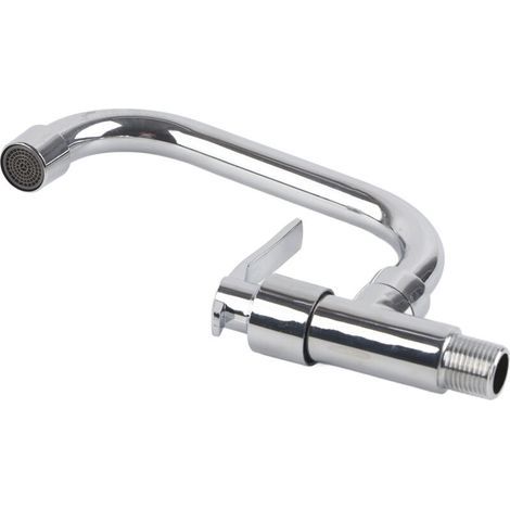 Rubinetto da cucina a parete in ottone G1/2 pollice, monoforo, acqua fredda, con maniglia ergonomica, adatto per cucine domestiche (20 cm). (1/5)