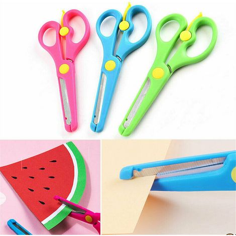 Set mit 3 Kinder-Papierscheren, Schneide- und Bastelwerkzeugen, inklusive Schutzhülle – 12,7 cm