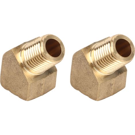 Raccords coudés 45° laiton, taraudage femelle 8 mm, connecteur pour tuyaux air, carburant, eau et gaz, lot de 2. (1/5)