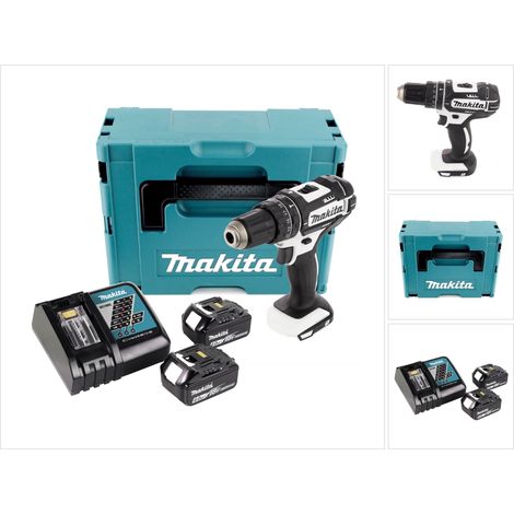 Makita DHP 482 RGJ W Perceuse-visseuse à percussion sans fil 18 V 62 Nm + 2x Batteries 6,0 Ah + Chargeur + Coffret Makpac (1/5)