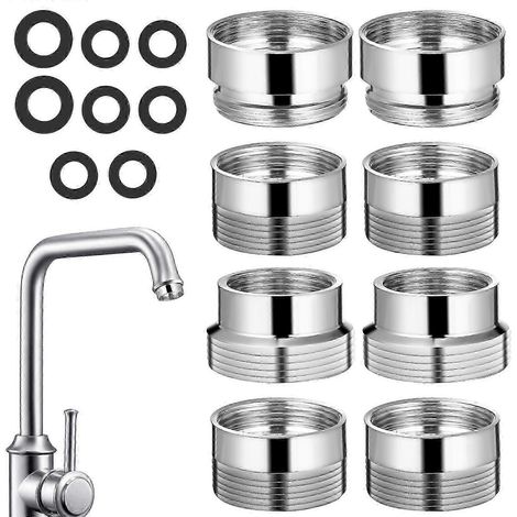 [KK] Lot de 8 adaptateurs pour robinet, purificateur d'eau, aérateur de cuisine, adaptateurs robinet-tuyau, 2,30 x 2,30 x 1,50 cm, SZRH A-B 5 (1/3)