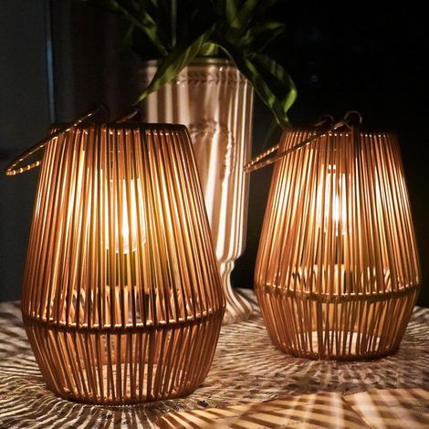 Lanterne Solaire Exterieur Jardin,2 Lampe Solaire Exterieur IP65 fait à la main Suspendre Lanterne Solaire idéales pour jardins Noël Halloween Balcon (1/5)
