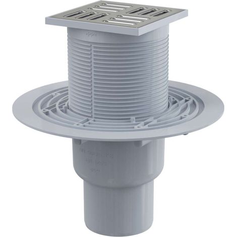 Alca - Scarico a pavimento 11x11 cm, diametro 5/8 cm, tappo antiodore combinato SMART, acciaio inox/plastica APV2321 (1/3)