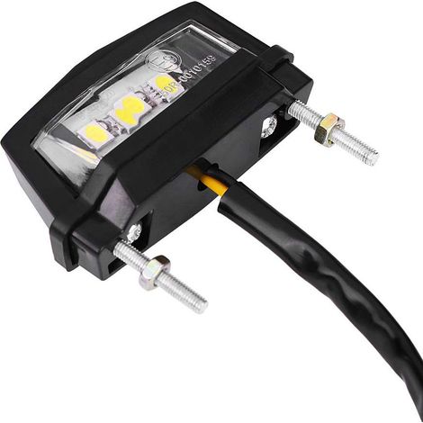 Plaque d'immatriculation LED 12V pour moto mini, éclairage de plaque minéralisation étanche, feu arrière moto universel, ampoule longue durée (1/5)