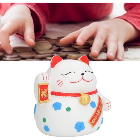 Tirelire Chat Porte-Bonheur pour 1000 Coins PVC avec Capacité Grand Volume, Dimensions 17x17,5x14cm (1/5)