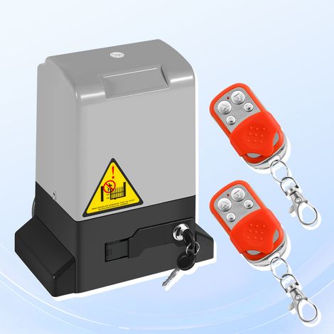 Wolketon Ouvre-portail coulissant 370W, 800kg, kit materiel deoperateur de portail pour securite avec 2 clés et télécommande, electrique portail coulissant (avec fonction Bluetooth APP)