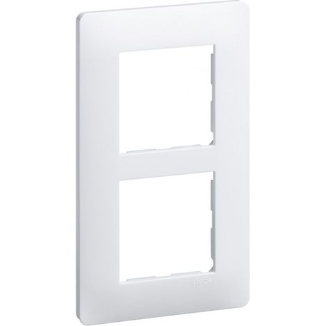 Hager – Plaque 2 postes entraxe 57 mm – Compatible gamme Essensya – Plastique haute qualité – Installation rapide et esthétique