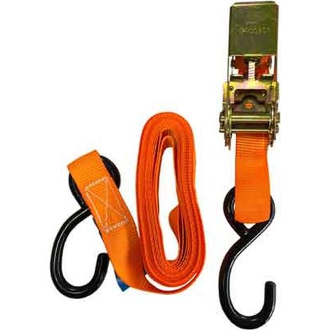 CINGHIA DI ANCORAGGIO CON MINI CRICCHETTO E GANCI 25 mm x 4 mt