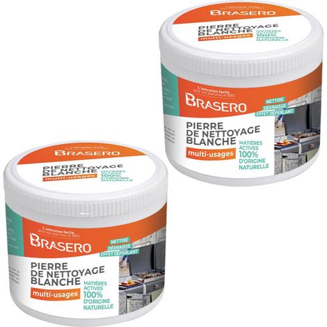BRASERO - Lot de 2 Pierres Blanches Brasero 100 % d'origine naturelle - Idéal pour Barbecues et Planchas (1/2)