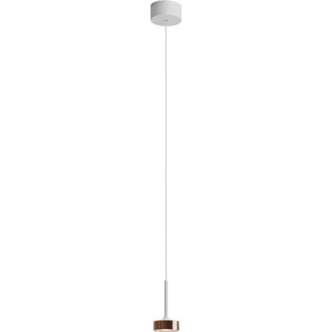 Hole Suspension Led 7W 38° 3000K Cri90 En Aluminium Blanc/Cuivre, Lampe À Suspension Pour Éclairage D'Accentuation - Groupe Rossini (1/5)