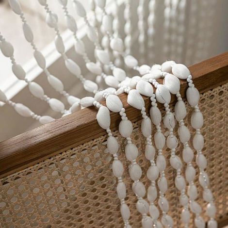 Rideau perles - 1, blanc décoratif, séparateur pièce salon chambre salon de beauté Aucuneary (1/5)