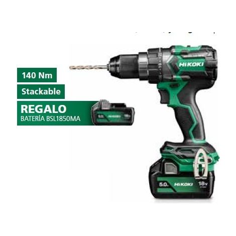 Taladro percutor HIKOKI DV18DCWPZ 140Nm 18V 5Ah (1/2)