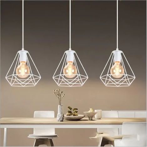 U-do Lot de 3 Moderne Suspension Luminaire Industrielle en Cage Lustre Vintage designe Simple pour Salon Chambre (1/4)