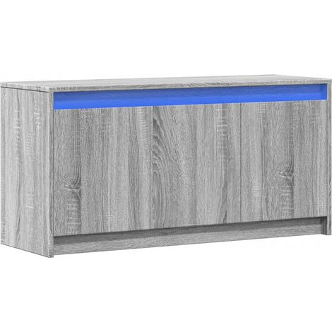 Mueble TV multimedia estante para televisión buffet para televisión comedor salón dormitorio con LED sonoma 100 x 34 x 50 cm madera contrachapada gris 020026493