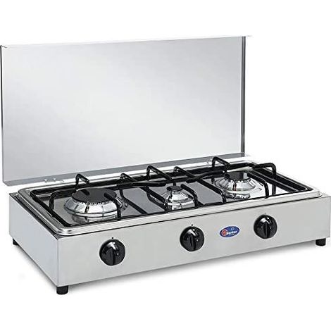 CFParker Fornello a Gas 3 Fuochi Gpl / Metano Acciaio inox con Piano Estraibile mod. FO300ACCGP - Fonte di alimentazione: Gpl (1/5)