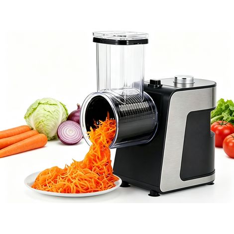Coupe-légumes électrique multifonctionnel 5 en 1, Râpe à légumes électrique inox 1000W, 5 lames, pour tranches lanières râpage etc (1/5)