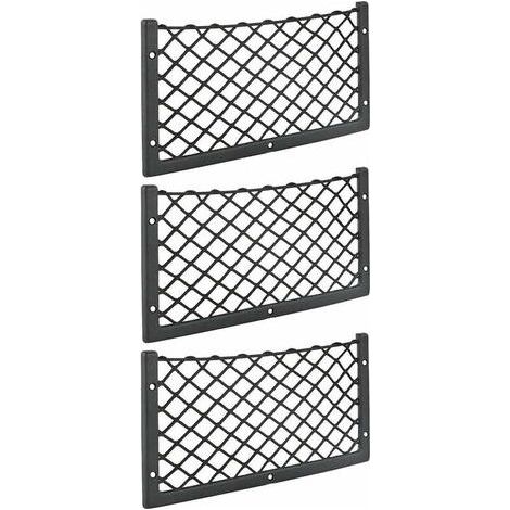 3er-Pack Auto-Aufbewahrungsnetz, 36 x 18 cm, hochelastisches Aufbewahrungsnetz für Gepäck, Zeitschriften, T4, T5, T6, Gepäcknetz für Van, Wohnwagen, Wohnmobil, LKW