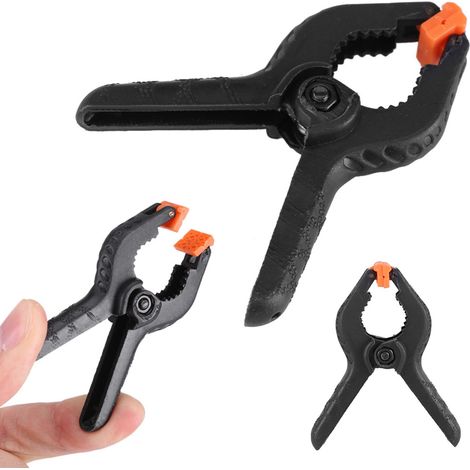 Lot de 10 pinces à ressort multifonctions en plastique noir de type A de 5 cm (2 pouces) pour le bricolage et le travail du bois (1/5)