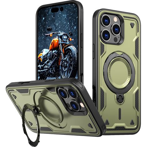 Funda Hybrid Armor Trendy con MagSafe para iPhone 16 Pro - Verde (1/5)