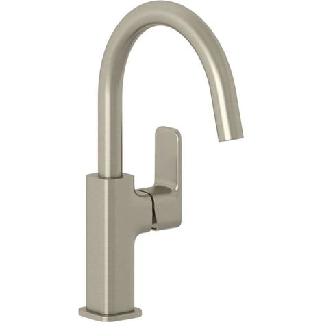 Kludi Renon - Grifo de lavabo con caño giratorio, con caño Push-Open, níquel cepillado 42027N575 (1/2)