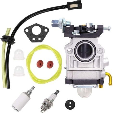 Vergaser für 52-cm³-, 49-cm³- und 43-cm³-Motorsensen. Komplettes Zubehörset inklusive. Passend für eine Vielzahl von Rasenmähern, Motorsensen und Kettensägen.