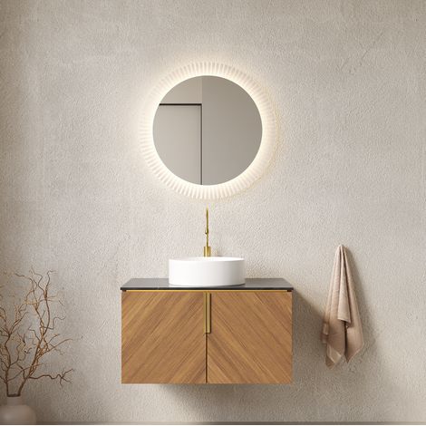 Waschtischunterschrank mit Keramikbecken 76 cm OKMYHOME (1/5)