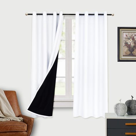 Rideaux occultants pour salon, rideaux isolants thermiques, rideaux à œillets, adaptés à la chambre et au salon (lot de 2, 130 x 160 cm).